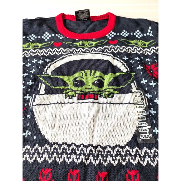 Geeknet Star Wars Christmas Sweater Mens XL Baby Yoda Fair Isle Holiday Festive - Picture 6 of 12